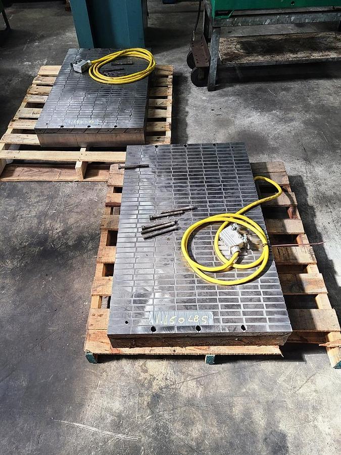 Used O.S. WALKER ELECTROMAGNETIC CHUCKS WITH CONTROL