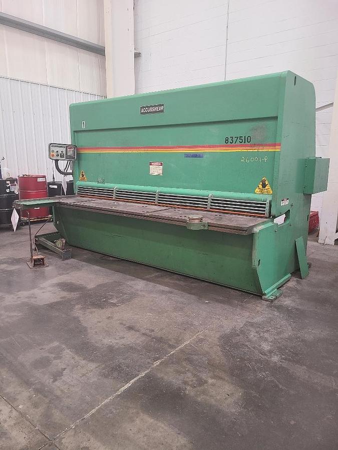 Used 10' X 3/8" ACCURSHEAR HYDRAULIC SHEAR