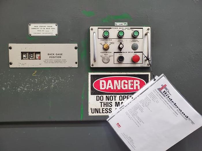 Used CINCINNATI CENTURY HYDRAULIC SHEAR