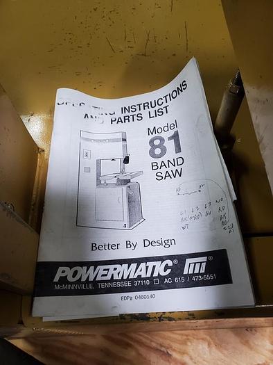 Used POWERMATIC VERTICAL BAND SAW