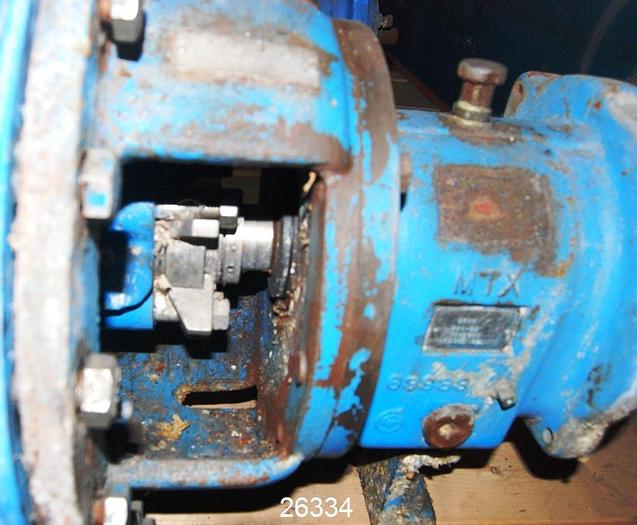 Used Goulds 3196 Pump. 3196, 4X6X13, 6 Vane Impeller, 10" Diameter Impeller, Stainless Steel Casing, Stainless Steel Impeller, Stainless Steel Stuffing Box, Mechanical Seal With Mtx Power End #26334