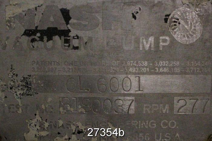 Used Nash CL6001 Nash Cl6001, 277 Rpm, Double Extended Shaft, 6.5" Diameter Shaft #27354