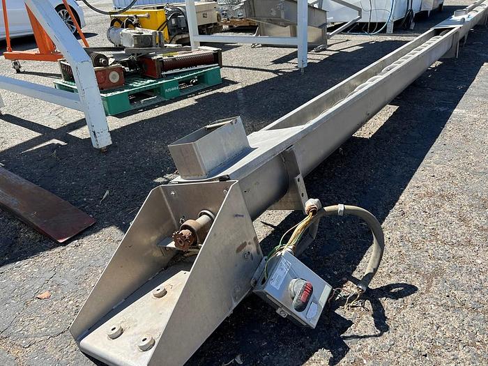 Used Conveyor, Screw, 8" x 30', Stainless Steel, 9" Deep Trough #S744710