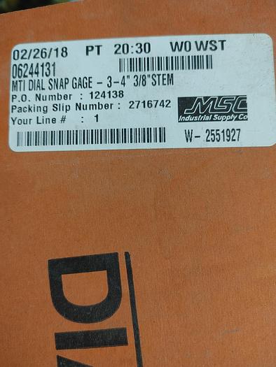 Parts Only MITUTOYO 3 to 4 Inch, Snap Gage (108)