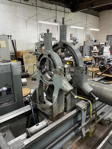 Used 1974 Cincinnati Engine Lathe, Model LR, 36" Swing, 27" Swing over Cross Slide, 216" Between Centers, 640 RPM, (2) Steady Rests, Threading, 24" 4 Jaw Chuck.
