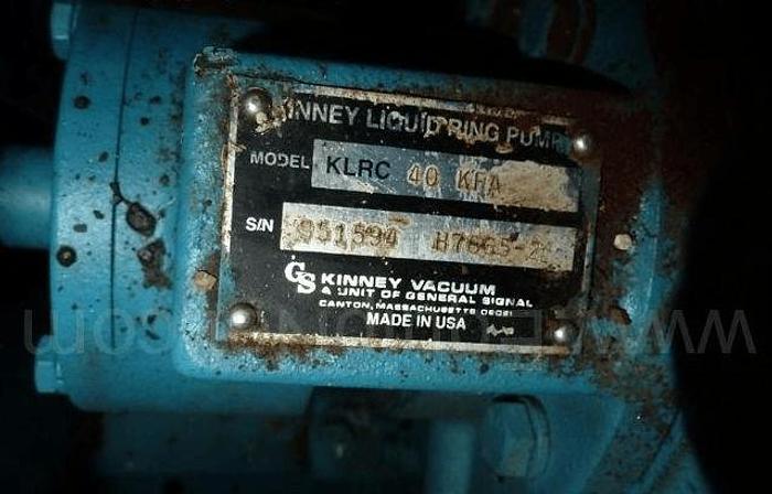 Used KINNEY MODEL KLRC-40K FA LIQUID RING VACUUM PUMP – C/I – T-316L S/S