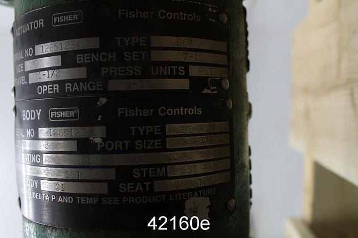 Used Fisher 3" Ed Steam Valve, Cast Iron Body #42160