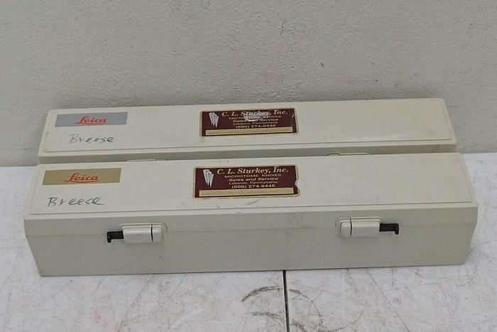 Used Lot of 2 Leica and Unmarked Microtome Knives 18.5 cm/c in Cases