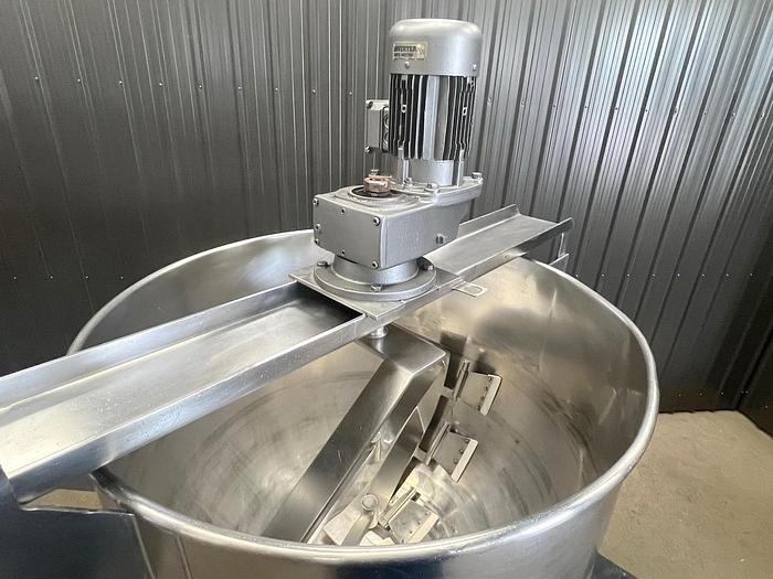 Used 150 GALLON LEE SINGLE MOTION KETTLE - S/S - 50 PSI JACKET