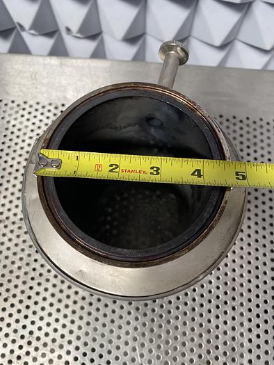 Used Stainless Steel 11" L x 4" Sanitary Fitting Tank w/ 9" Coiled Immersion Element