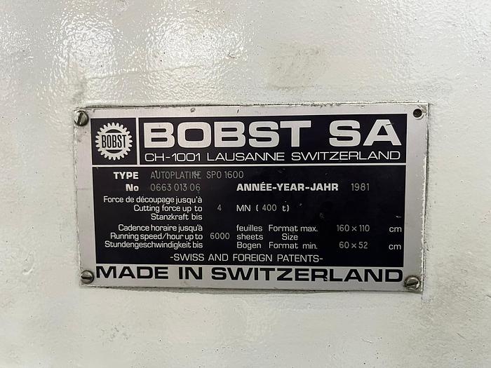 Usato BOBST SPO1600