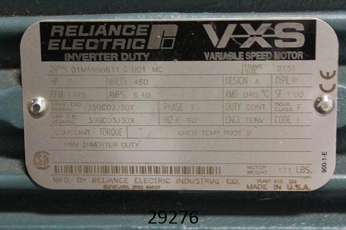 Used Reliance  AC Motor, 3 Phase Variable Speed Motor #29276