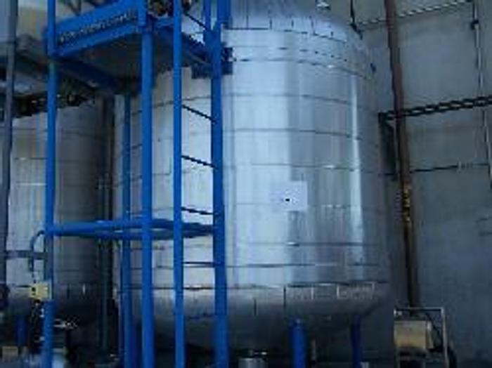 Used Pfaudler 2000 gallon glass lined jacketed chemstor tank