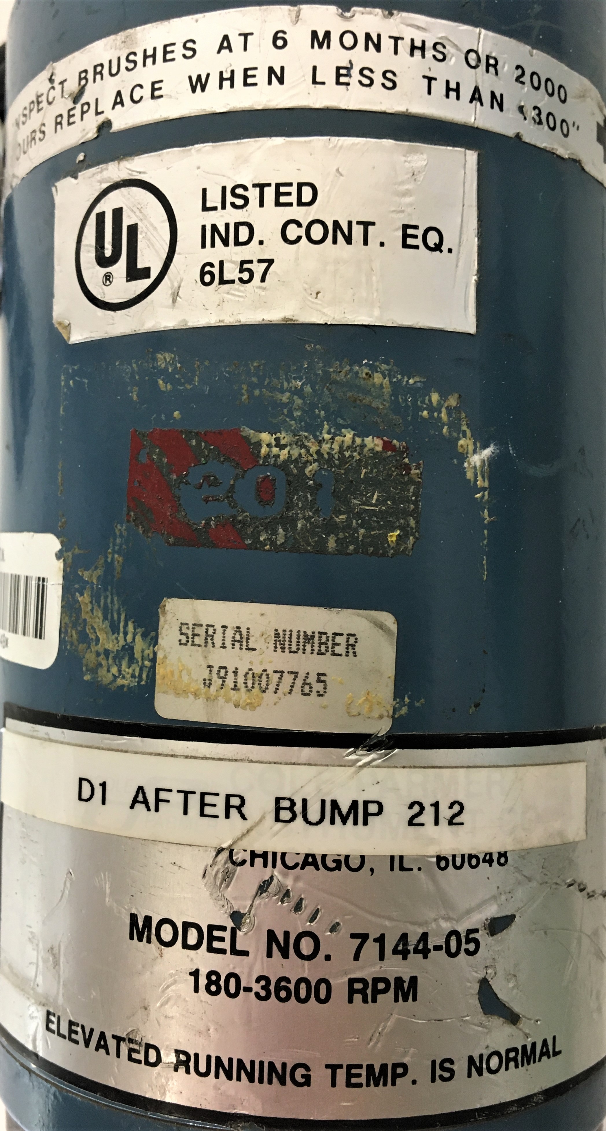 Used Cole-Parmer Masterflex 7144-05 Pump Drive with MICROPUMP Head and Speed Control (180-3600rpm)