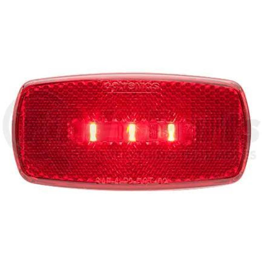 Oblong Clearance Light, Incandescent, Red W/black Housing