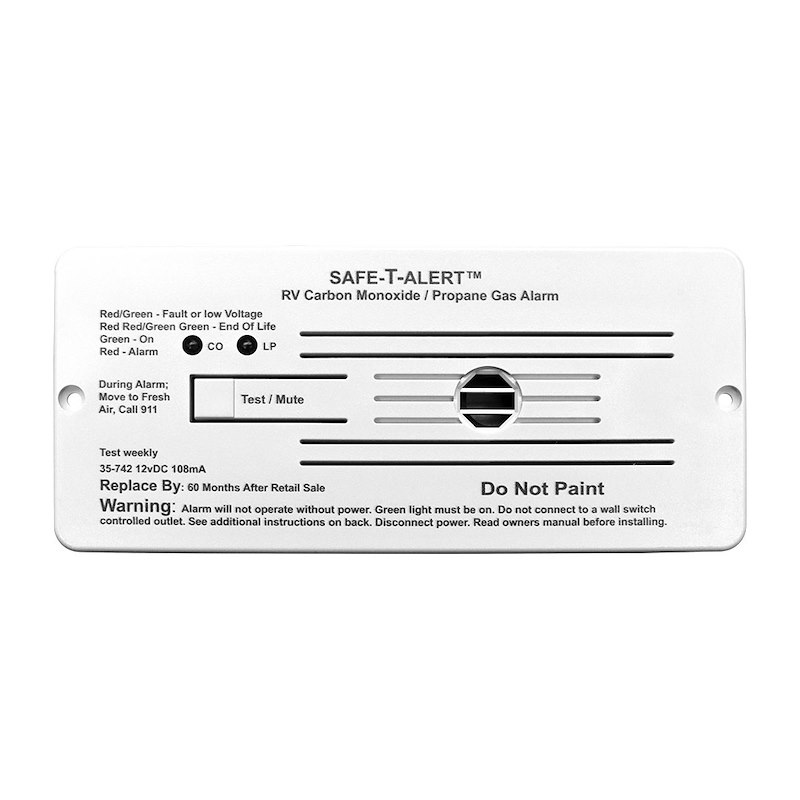 arbon Monoxide/ Propane Leak Detector, W/ LED Indicator, Flush Mount, 12 Volt Hardwire. White