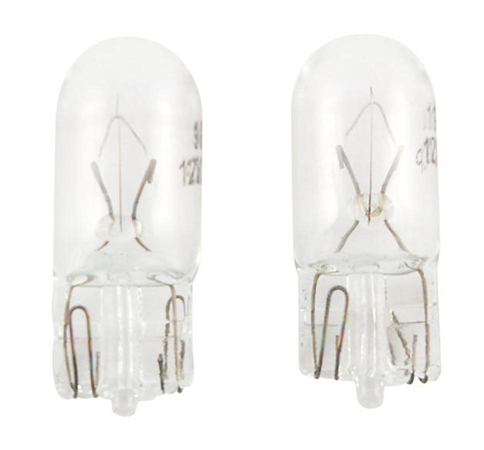 Multi Purpose Light Bulb, Incandescent, Wedge Base, 194 Model Bulb, 2 pk