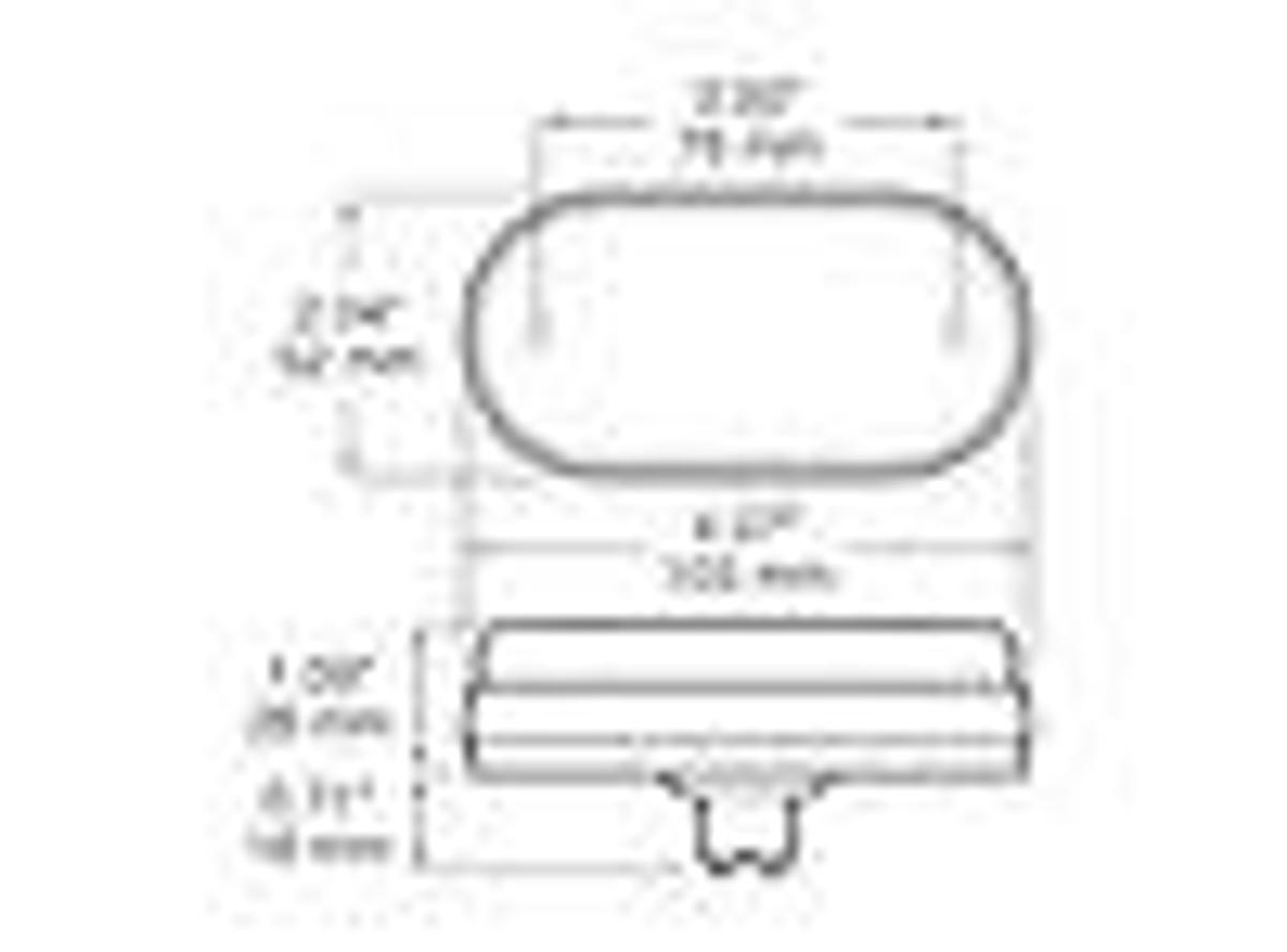 Oblong Clearance Light, Incandescent, Amber