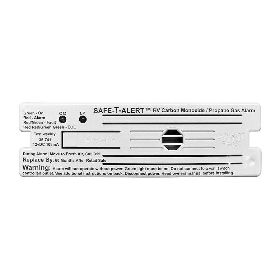Carbon Monoxide/ Propane Leak Detector. W/ LED Indicator Surface Mounting, 12 Volt Hardwire, White