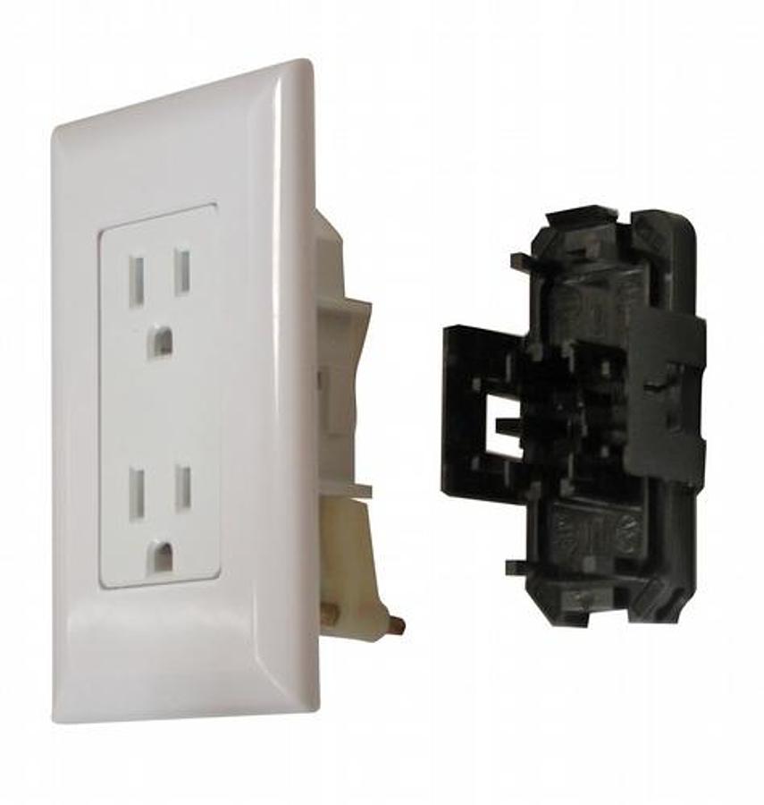 Dual Receptacle Screw Mount With Snap-On Cover, White