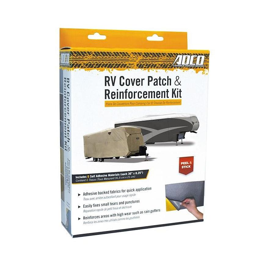 RV Cover Repair Kit. W/ 6 Different Colored Adhesive Backed Fabrics. 36 Inch Length x 8-1/4 Inch Width