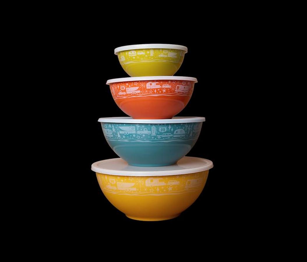 Kitchen Bowl, Nesting Storage Bowl. Set Of 4, With Lids