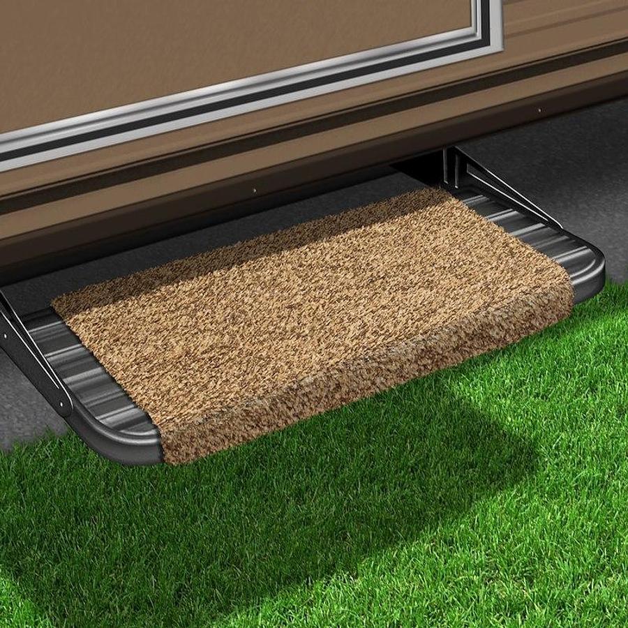 Entry Step Rug Wrap Around Hook And Spring. 18 In W. Brown Outdoor Turf W/ Marine Backing W/ Shrink-wrap & Sleeve