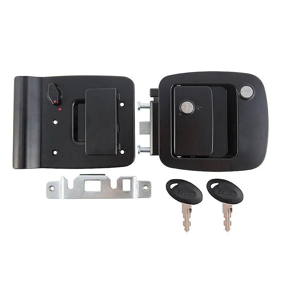 Motorhome Entry Door Lock Paddle Style  Fits Door 1-3/8 Inch To 2 Inch Thick; 5-1/4 Inch Wide x 4-1/2 Inch High Cut Out. Black