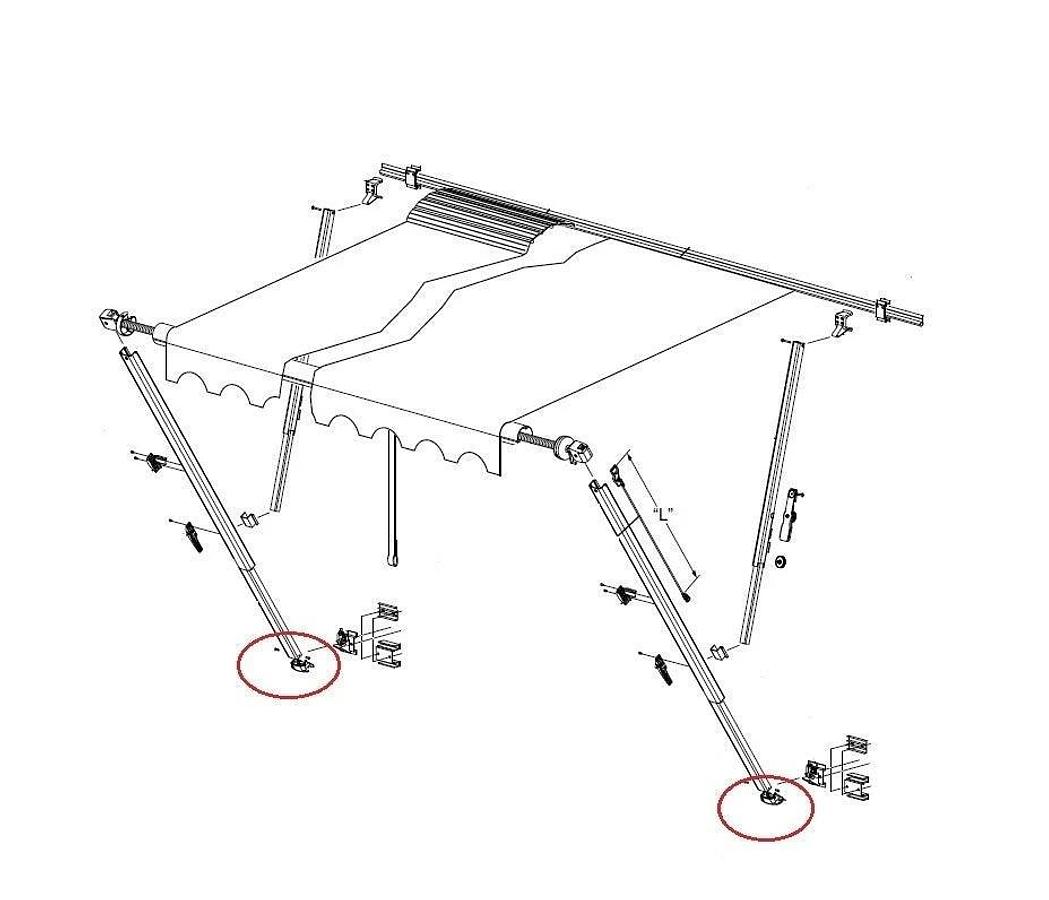 Awning Carport Foot, For Spirit Or Fiesta Or One Touch Or Quick 'N' EZ Awnings. White