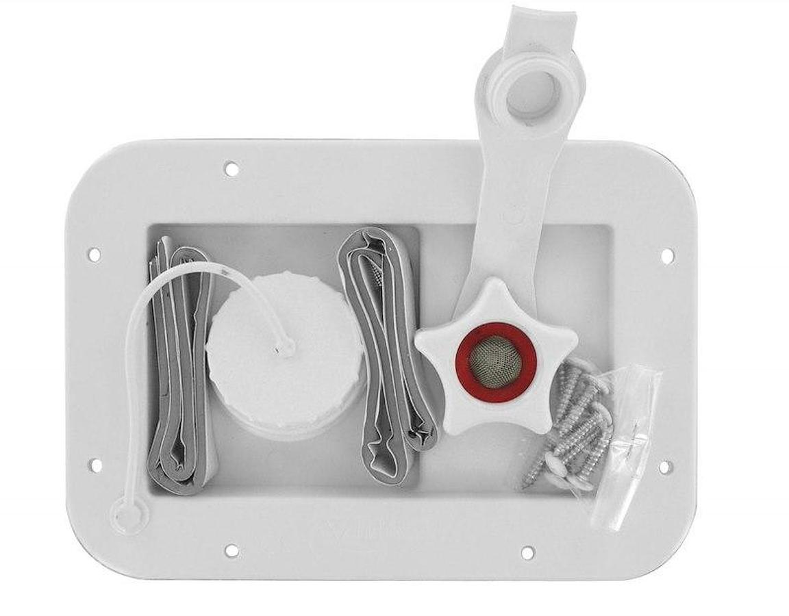Fresh Water Inlet, Gravity & City Water Fill, Color: White