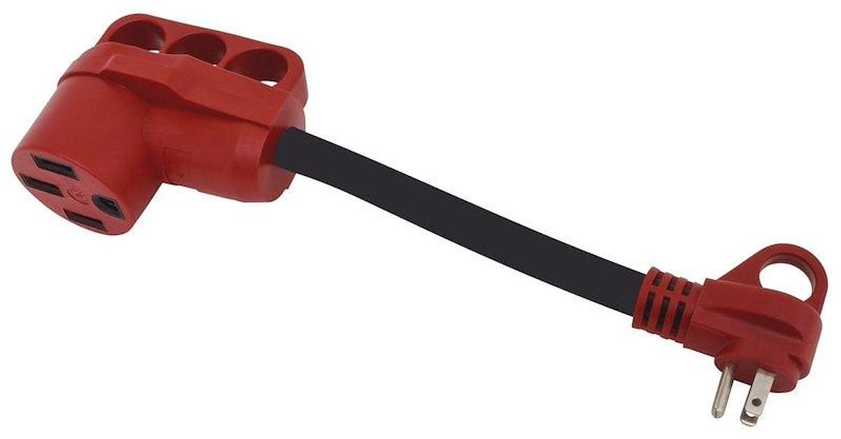 Power Cord Adapter 12'' Dog Bone Style, 50 Amp to 15 Amp
