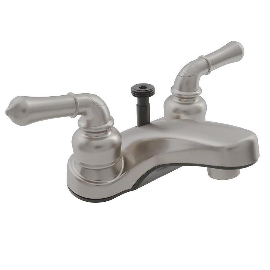 Lavatory Faucet. Single Piece 4 Inch Deck Mount With Shower Diverter. 2 Teapot Classical Handle