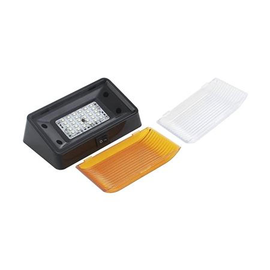 Porch light LED, Rectangular , 170 Lumens, Black W/ Switch