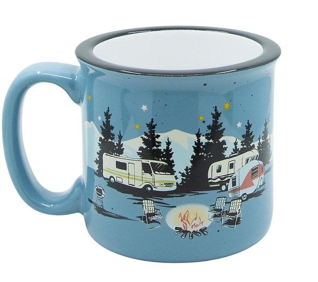 Mug 15 Ounce Capacity, W/ Handle, Starry Night Design. Blue. Ceramic. Dishwasher & Microwave Safe