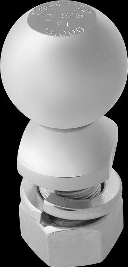 Trailer Hitch Ball, Equalizer, 2 5/16 Inch Ball. 10000 Pound Gross Trailer Weight Capacity. 1-1/4 Inch Shank Diameter. Chrome Plated/ Steel
