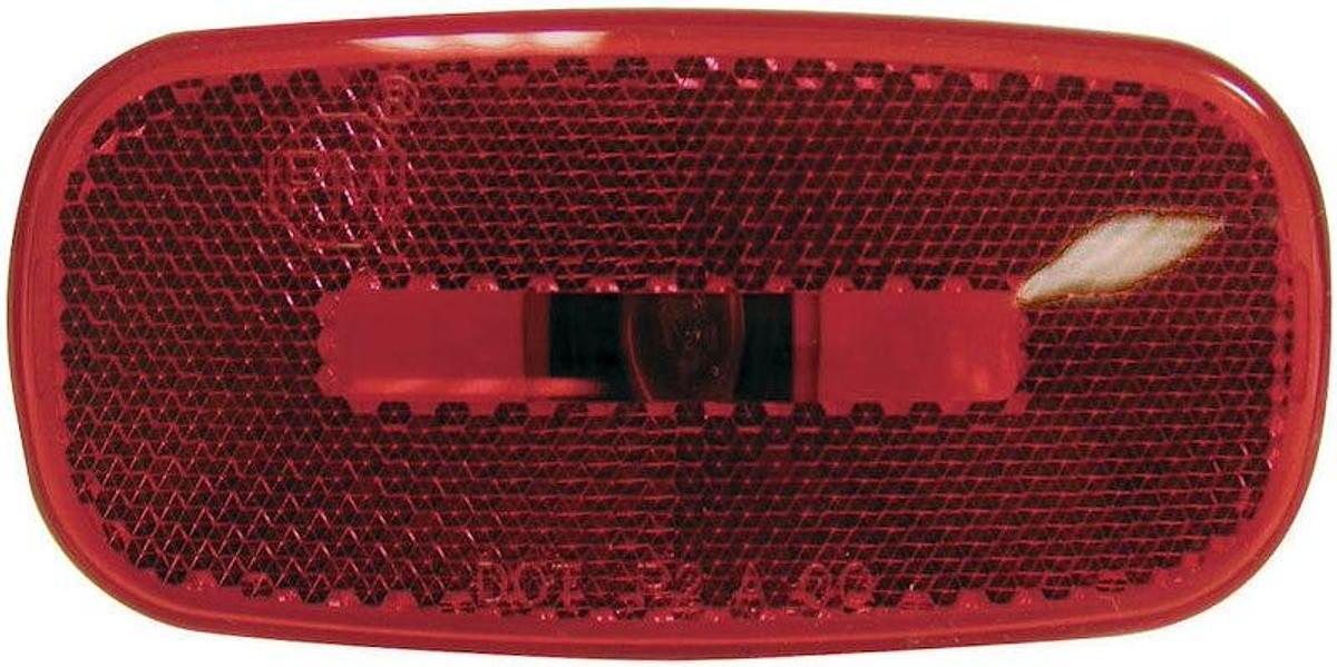 Rectangular, Incandescent Clearance Light, Red