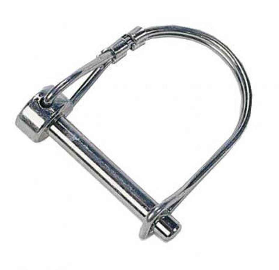 Safety Pin Clip. 1/4 Inch Diameter x 1-3/8 Inch Usable Length, W/ Snap Lock Bail Lock. Zinc Plated/ Steel