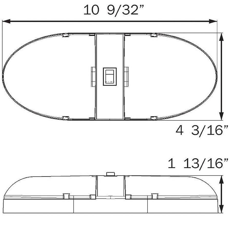 Double Interior Light- LED 10.283 In H x 4.173 In W x 1.787 In D, 12.8 Volt DC; 0.6 Amp; W/ On/Off Switch & 18 Diodes