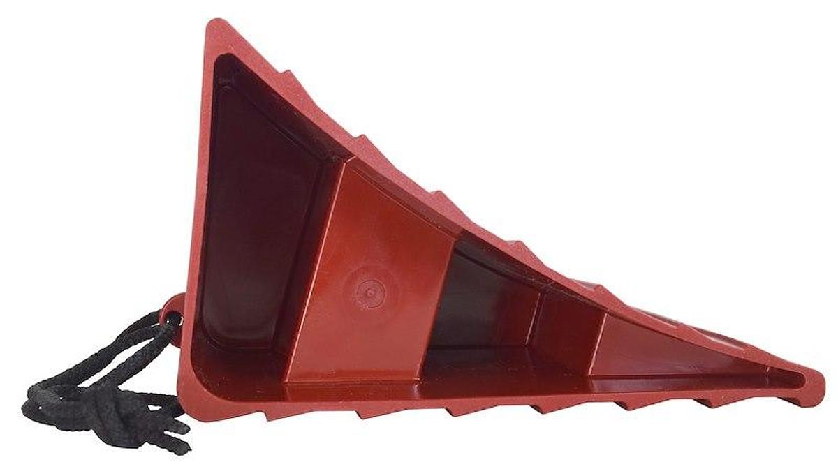 Used Red Wheel Chock, Plastic, Single