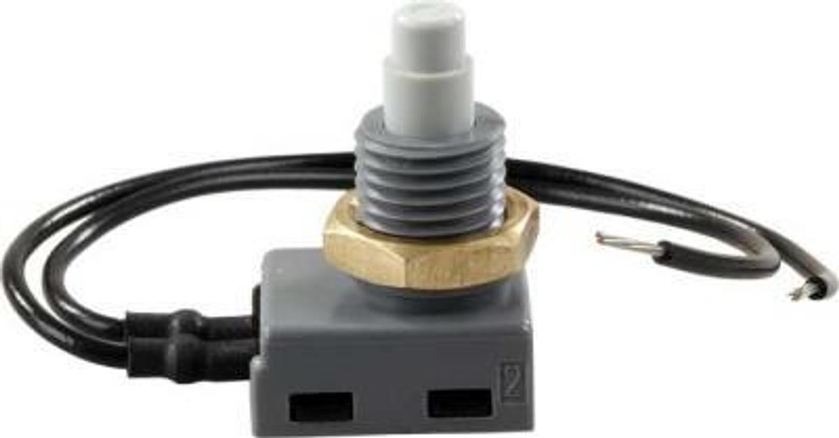 Roof Vent Switch for Roof Vents & Range Hoods Push Button, 12 Volt W/ Attached Leads & Mounting Nut