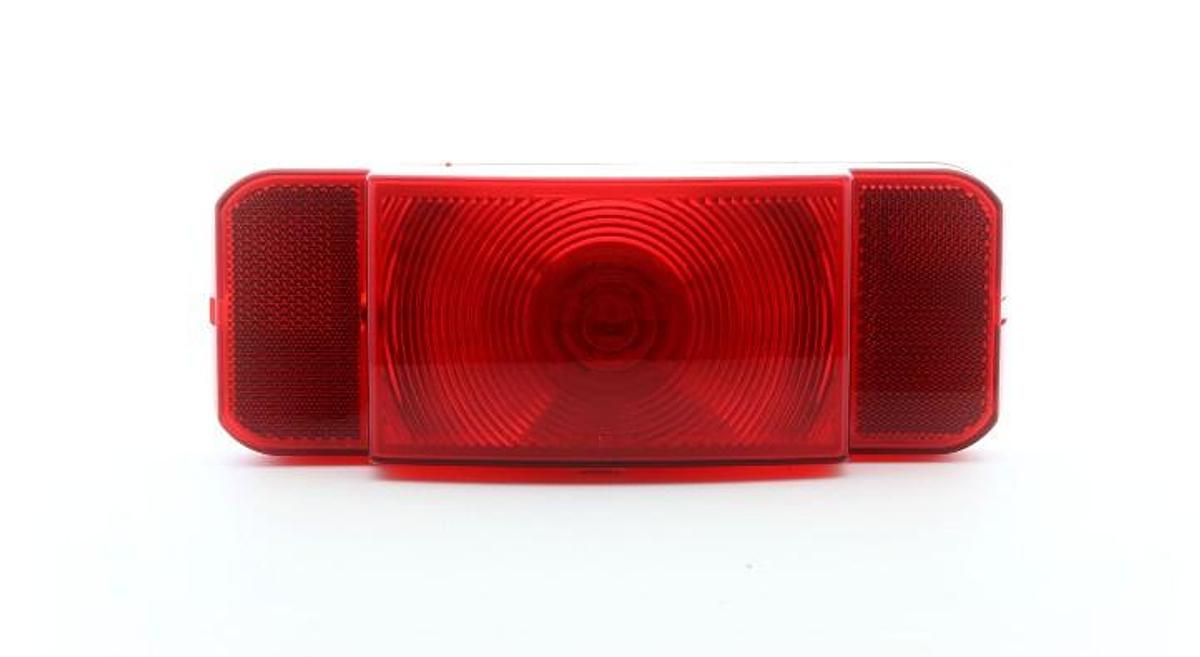 Rectangular Trailer Light, Stop/ Turn/ Tail Light, LED, Passenger Side White Base