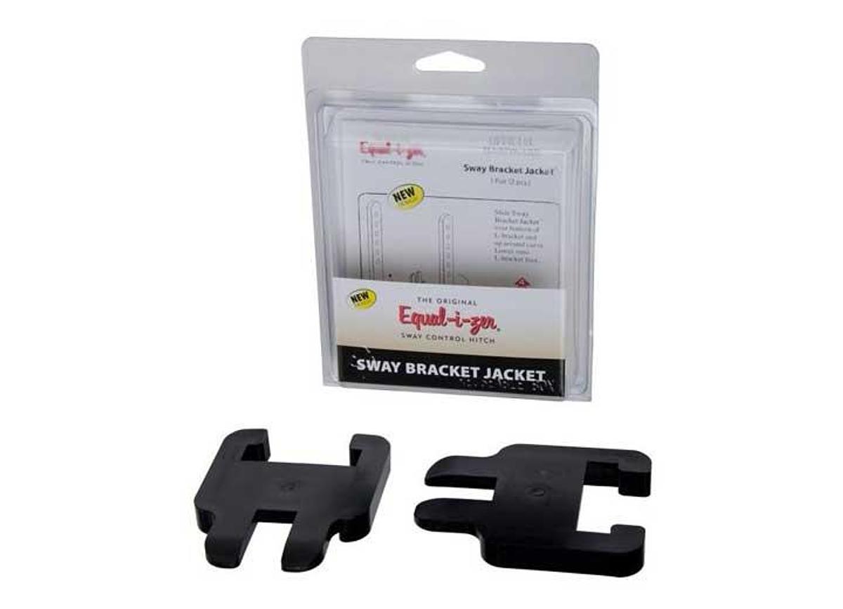 Weight Distribution Hitch Sway Control Bracket Shield. Reduces Noise And Wear Of Equalizer Spring Bars And Sway Control Brackets, Plastic/ Black. Set Of 2