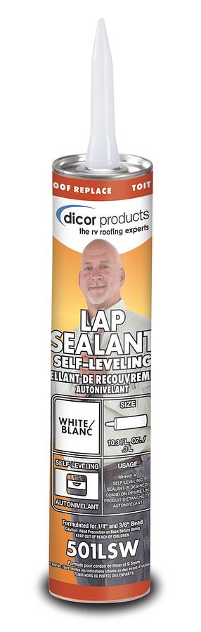 Roof Sealant Self-Leveling Lap Sealant - WHITE 10.3 Oz Tube