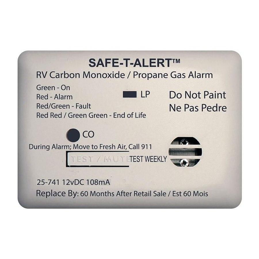 Carbon Monoxide/ Propane Leak Detector Alerts To Leak With Beeping; With LED Indicator; Surface Mounting; 12 Volt Hardwire; White