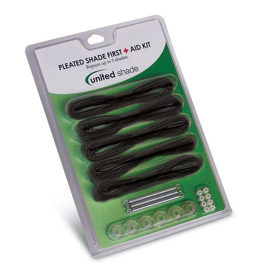 Pleated Shade First Aid Kit, Black Strings