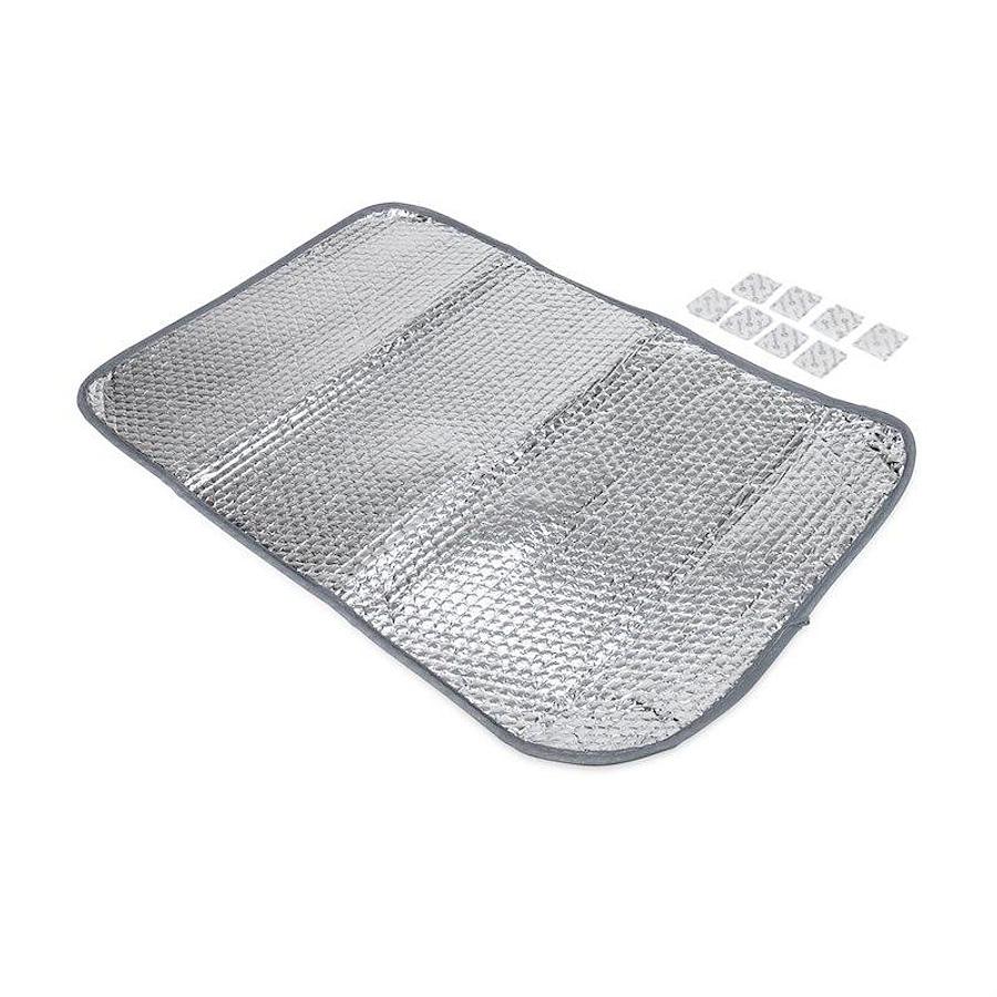 Window Shade; RV Window or RV Door; Manual; 25-1/4 Inch Width x 16-1/4 Inch Height; Reflective Surface; Hook and Loop Mounting