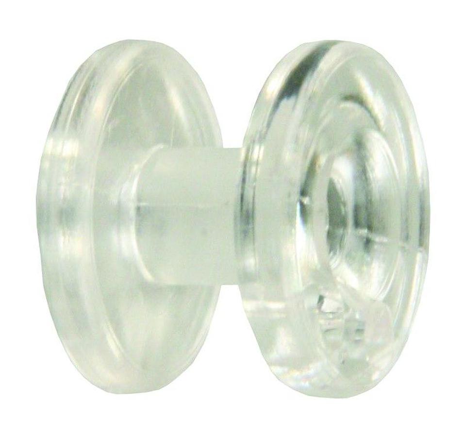 Window Shade Cord Retainer, Used To Secure The Window Shade Tension Cords To Shades, Round. Clear; W/ Mounting Screws. Set Of 2