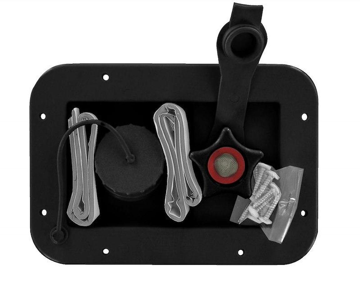 Fresh Water Inlet, Gravity & City Water Fill, Color: Black