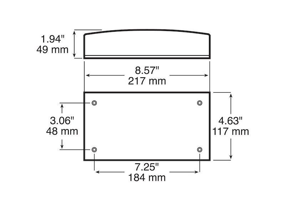 Replacement Trailer Light Lens. Rectangular Red/ Clear, W/ License Light