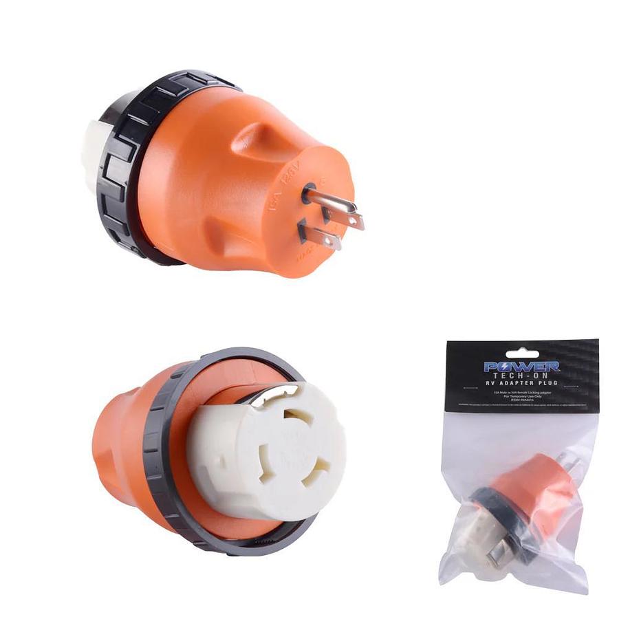 Electrical Cord Adapter Twist Locking 50AMP to 15AMP Male Prongs